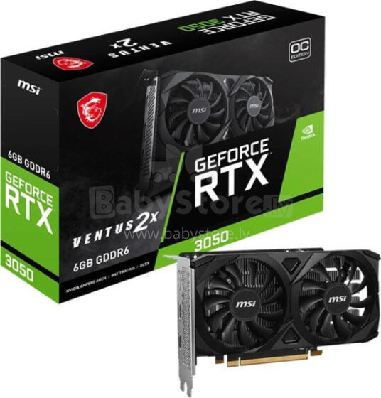 Grafikas karte MSI GeForce RTX 3050 VENTUS 2X E 6G OC