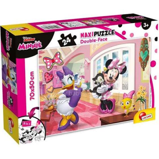Lisciani Giochi Supermaxi Minnie Art.74068 Divpusēja puzle-krāsojamā grāmata