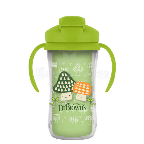 Dr.Browns TC01203 termokrūze ar salmiņu 300ml zaļa + 12m