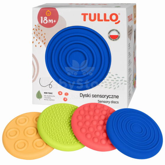 TULLO 615 Sensoriskie diski ar dažādām tekstūrām - 4 gab.