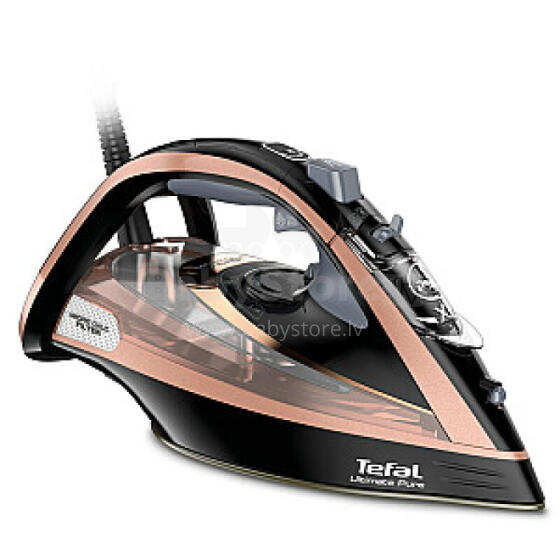 Iron Tefal Ultimate Pure FV9845 Gludeklis sausai un tvaika tīrīšanai Durilium Autoclean zole 3200 W melns, varš