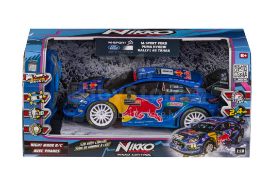 NIKKO машина на радиоуправлении Night Mode - 2023 M-Sport Ford Puma Hybrid Rally1 #8 Tanak, масштаб 1:18