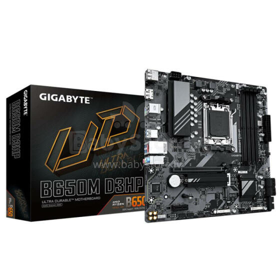 Материнская плата GIGABYTE AMD B650 SAM5 Micro-ATX Память DDR5 Слоты памяти 4 1xPCI-Express 3.0 1x 1xPCI-Express 4.0 16x 2xM.2 1xHDMI 2xDisplayPort 2xUSB 2.0 3xUSB 3.2 1xUSB-C 1xPS/2 1xRJ45 3