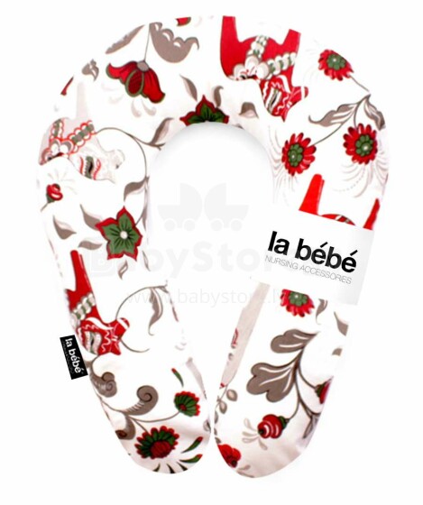 La Bebe™ Snug Cotton Nursing Maternity Pillow Art.24428 Swedish Red/White Подкова для сна, кормления малыша, 20x70 cm