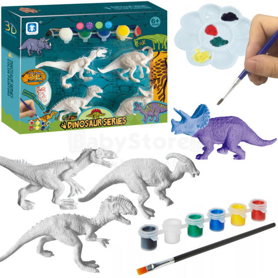 DINOZAURY GIPSOWE DO MALOWANIA 4 SZTUKI