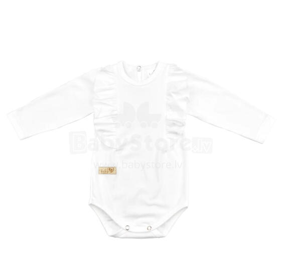 BABY 01378 Детский комбинезон с длинным рукавом и оборками цвета экрю 68/74