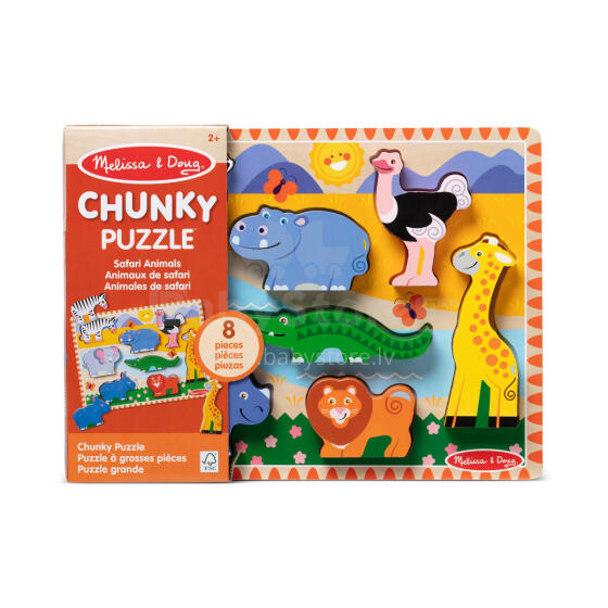 MELISSA & DOUG Safari puzle ar lieliem gabaliem