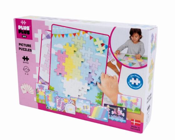 Plus Plus konstruktors - puzle, LIELAS, pasteļkrāsas, 60