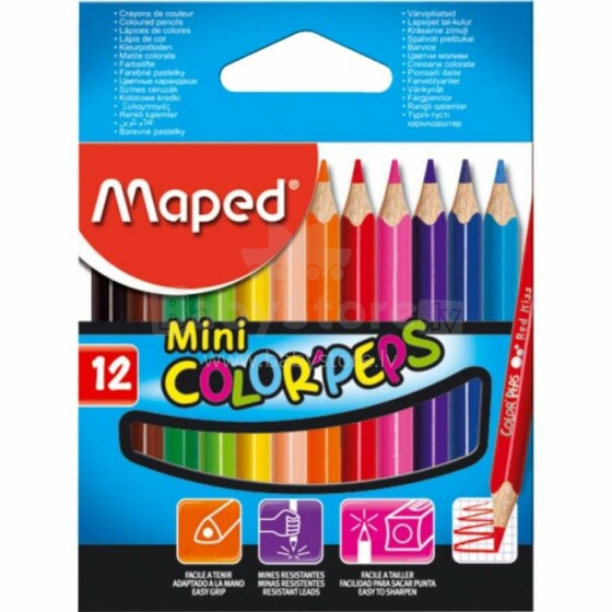 Maped Art.83280006 Color'Peps Mini Карандаши цветные (12 шт.)
