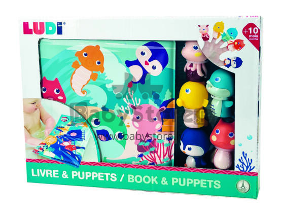 LUDI книжка для купания с пальчиковой игрушкой