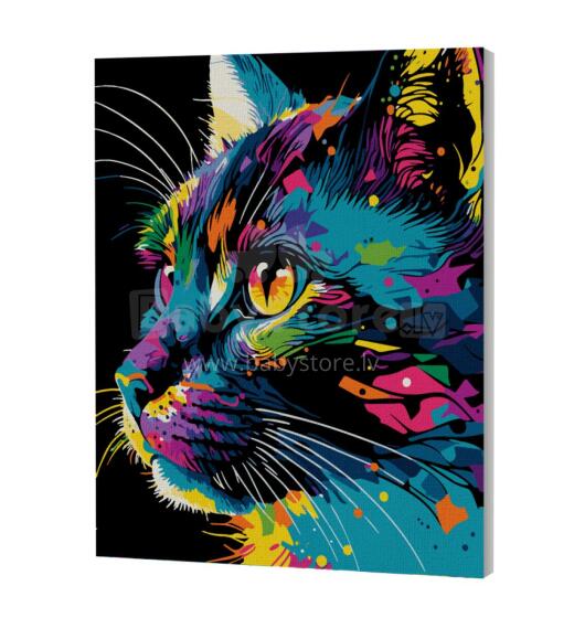 Раскраска по номерам Splat Planet, ЯРКИЙ КОТ 30X40 см.