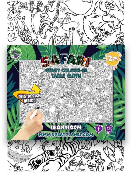 Splat Planet krāsošanas galdauts, Safari 2 gab.