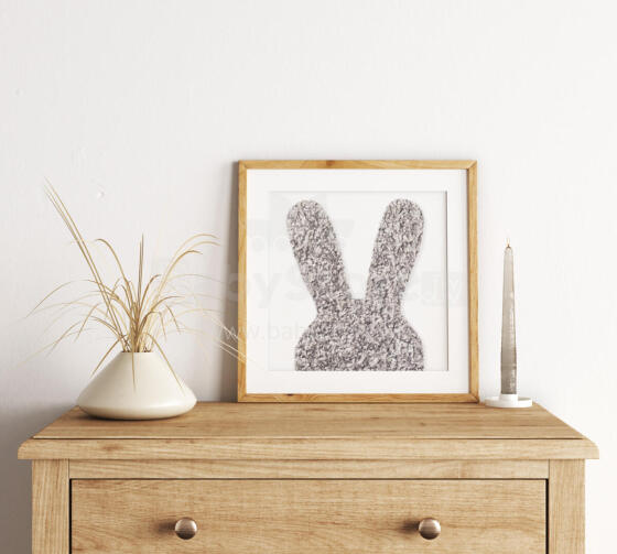 Room Accesories Art.246380 Dekoratīvs tekstila sienas dekors bērnistabai "Zaķītis"– mīksts attēls rāmī
