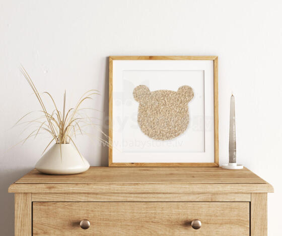 Room Accesories Art.246386 Dekoratīvs tekstila sienas dekors bērnistabai "Mini lācītis"– mīksts attēls rāmī