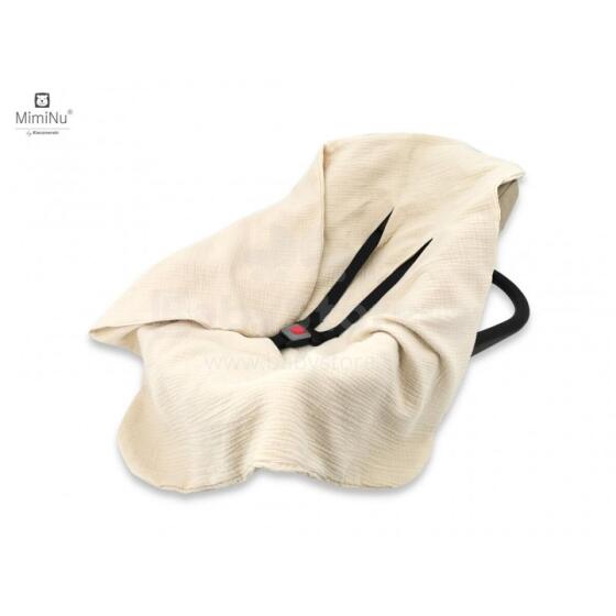 KIECZMERSKI Muslin wrap - blanket for baby carrier, bucket seat 75x75 cm MUSLIN 100% cotton beige