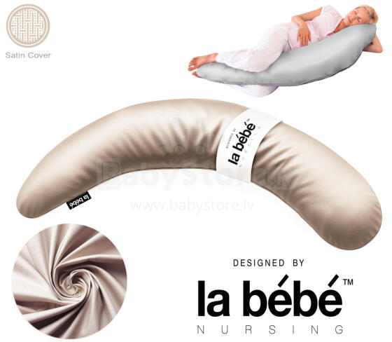 La Bebe™ Moon Satin Maternity Pillow  Art.246529  Liels spilvens grūtniecēm ar memory putām (īpaši mīksts un kluss pildījums, kas pielagojas ķermenim) 195cm