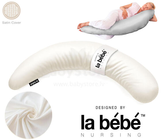La Bebe™ Moon Satin Maternity Pillow  Art.246529 Large pregnancy pillow with Memory Foam filling (especially soft and quiet filling) 195cm
