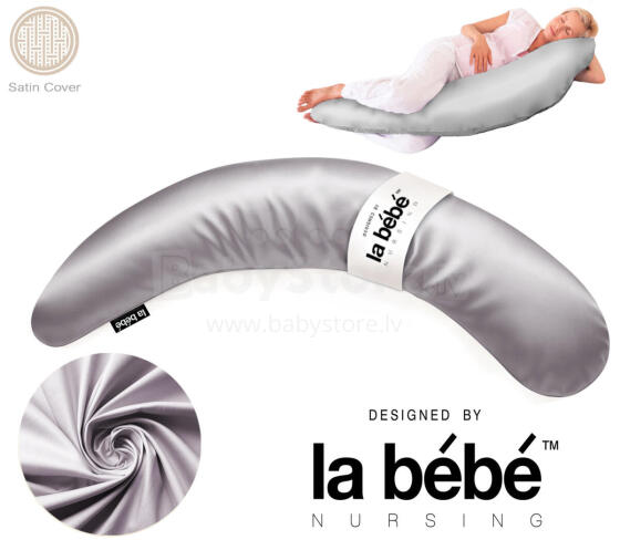 La Bebe™ Moon Satin Maternity Pillow  Art.246530 Large pregnancy pillow with Memory Foam filling (especially soft and quiet filling) 195cm