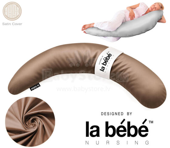 La Bebe™ Moon Satin Maternity Pillow  Art.246534 Large pregnancy pillow with Memory Foam filling (especially soft and quiet filling) 195cm