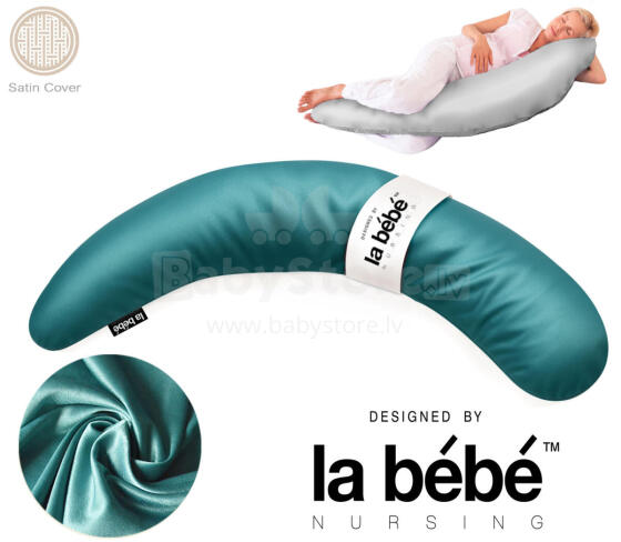 La Bebe™ Moon Satin Maternity Pillow  Art.246536 Large pregnancy pillow with Memory Foam filling (especially soft and quiet filling) 195cm