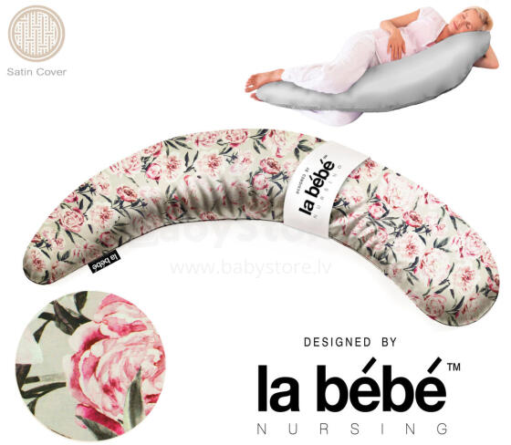 La Bebe™ Moon Satin Maternity Pillow  Art.246538 Large pregnancy pillow with Memory Foam filling (especially soft and quiet filling) 195cm