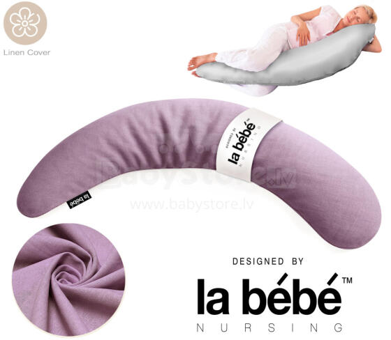 La Bebe™ Moon Linen Maternity Pillow  Art.246539 Large pregnancy pillow with Memory Foam filling (especially soft and quiet filling) 195cm