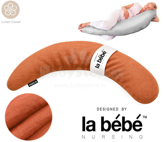 La Bebe™ Moon Maternity Linen Pillow Art.246540 Lina audums.  Daudzfunkcionāls spilvens/pakavs grūtniecēm un barošanai