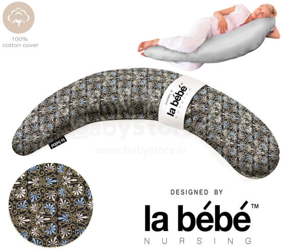 La Bebe™ Moon Сotton Maternity Pillow  Art.246548 Large pregnancy pillow with Memory Foam filling (especially soft and quiet filling) 195cm