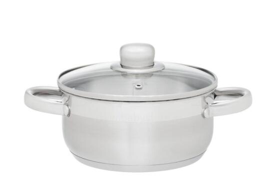 Maku Basic Pot with glass lid steel 2 L 18 cm