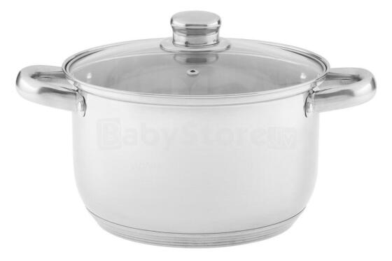 Maku Deal pot stainless steel with glass lid 22 cm 4,2 L