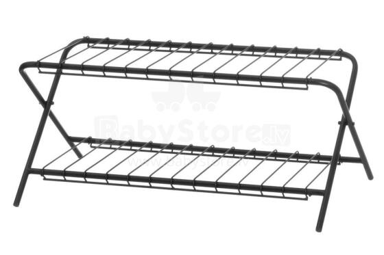 4Living apavu plaukts, atverams, melns, 70x40x31 cm