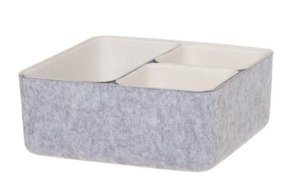 4Living Basket Candy felt 4 pcs cream/grey