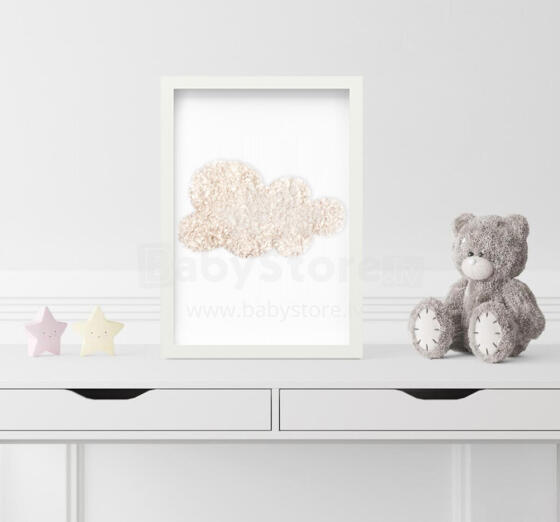 Room Accesories Art.246391 Dekoratīvs tekstila sienas dekors bērnistabai "Mākonis"– mīksts attēls rāmī