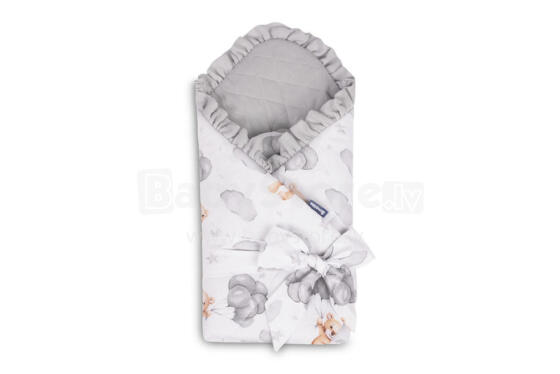 BABY NEST CONE WRAP TEDDY GREY 75x75