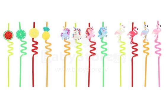 Plastic Straw with decoration 4 pcs assortment
