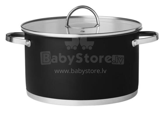 Maku Saucepot black with glass lid 5,3 L 24 cm