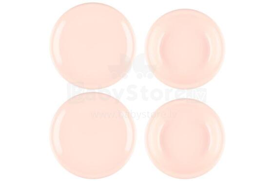 Plates set of 4 pcs light red
