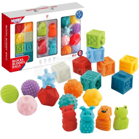 WOOPIE BABY Sensory Puzzles Squeeze Puzzle Sound Learning to Count 20 pcs.