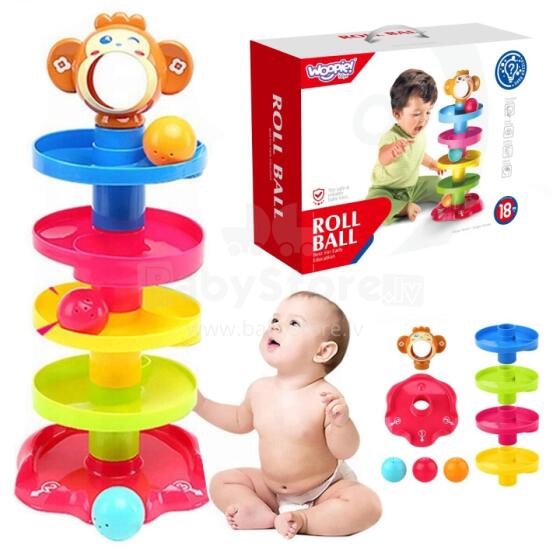 WOOPIE BABY Ball Track Spiral Set + 3 Balls