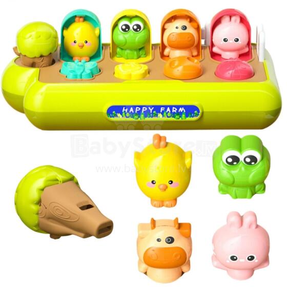 WOOPIE BABY Izglītojošā Rotaļlieta Izbīdāmi Dzīvnieki Laimīgā Ferma Izbīdāmie Dzīvnieki
