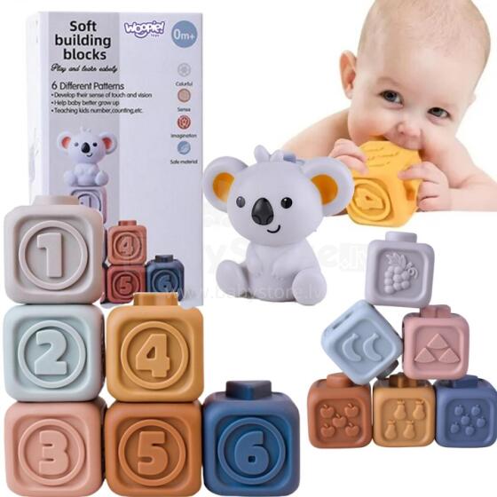 WOOPIE BABY образовательный набор пирамидка сенсорные блоки 2в1 прорезыватель цифры