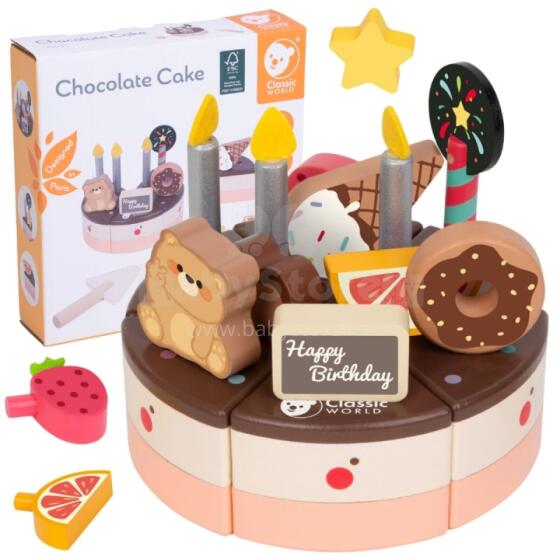 CLASSIC WORLD koka dzimšanas dienas torte griešanai 19 gab.