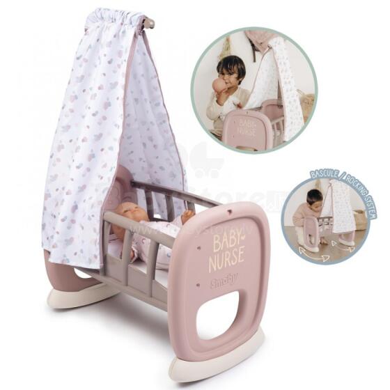 SMOBY Baby Nurse Cradle with Canopy for Doll Bed