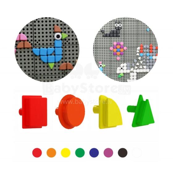 MASTERKIDZ Set of 64 Geometric Shaped Pegs for STEM Boards