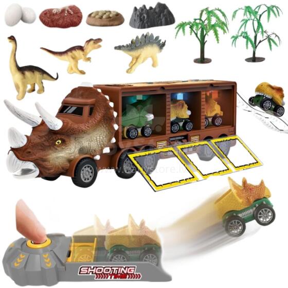 WOOPIE Dinosaur Truck with Launcher and Cars 15 pcs.