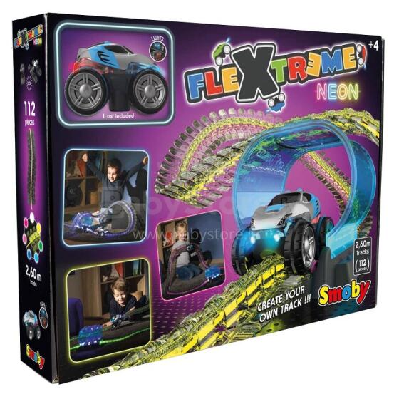Автотрек SMOBY Flextreme Neon с набором для начинающих