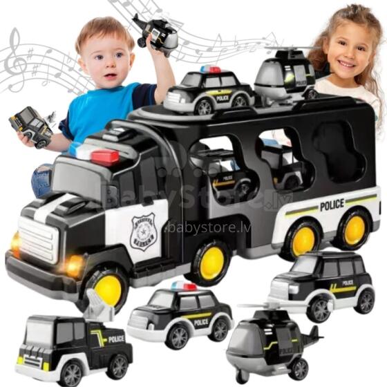 WOOPIE Road Tow Truck Set of 5 Cars - Police