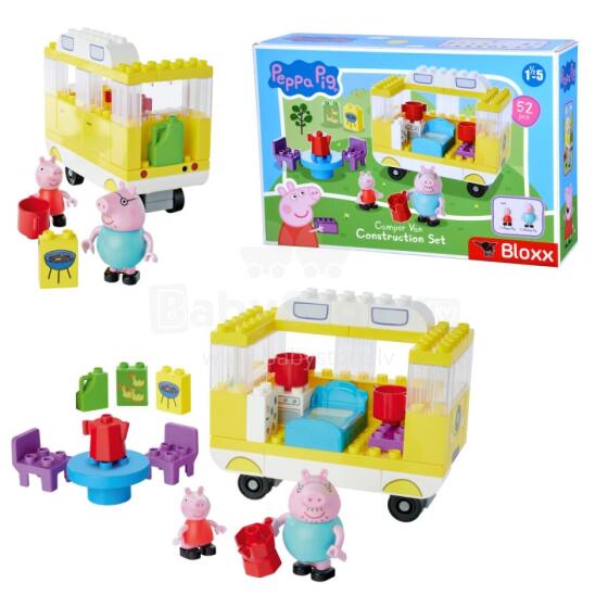LIELIE Camper klucīši Peppa Pig Bloxx 54 gab. + 2 figūriņas