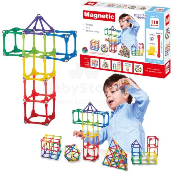 WOOPIE Magnetic Construction Blocks Puzzle 110 pcs._8PCS