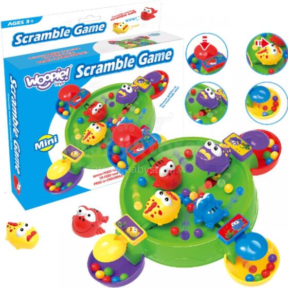 WOOPIE Аркадная настольная игра HUNGRY HAPPY FROG AND CROCODILES 3+